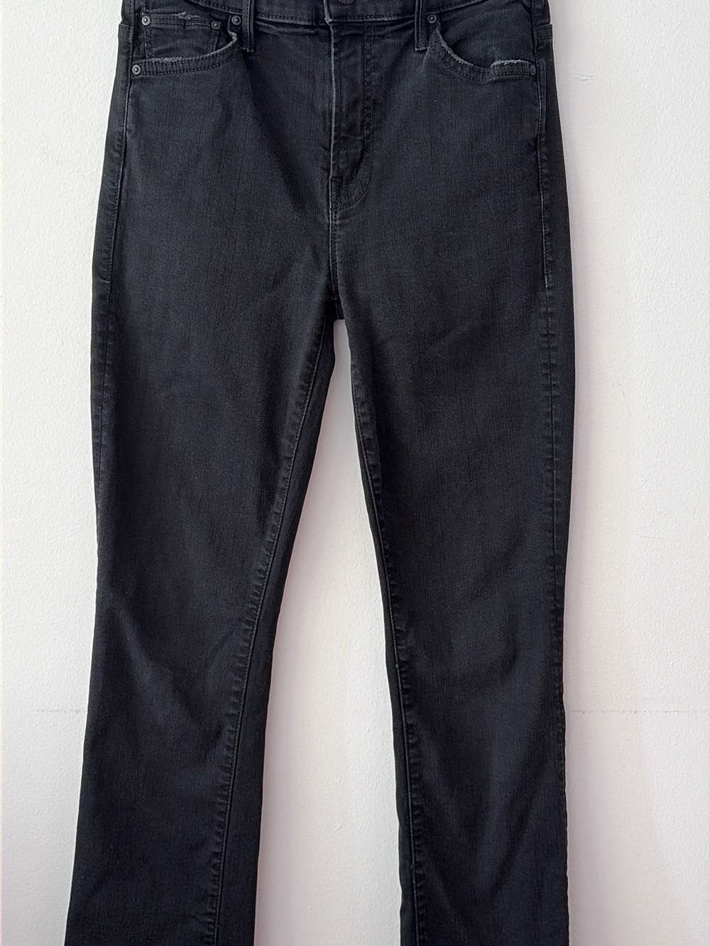 MOTHER Denim The Insider Crop Jeans Not Guilty Black Bootcut Size 25